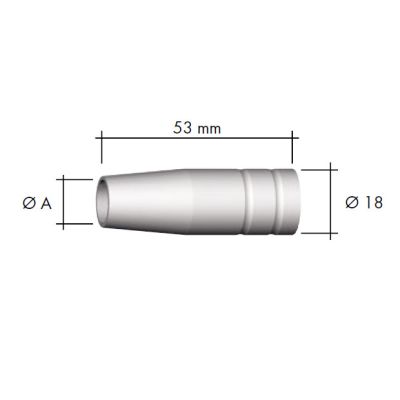 BINZEL Tūta Kūginė Aø12 x 53mm x ø18