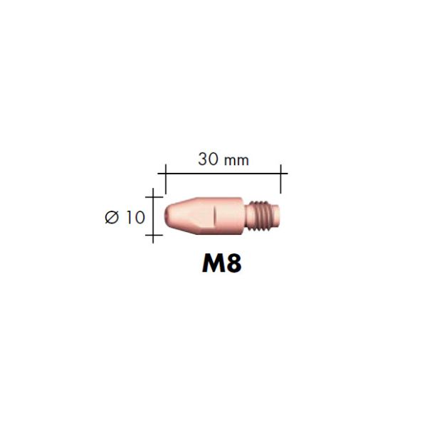 BINZEL kontaktinis antgalis E-Cu Al 30mm M8 ø1.0mm (5vnt.)