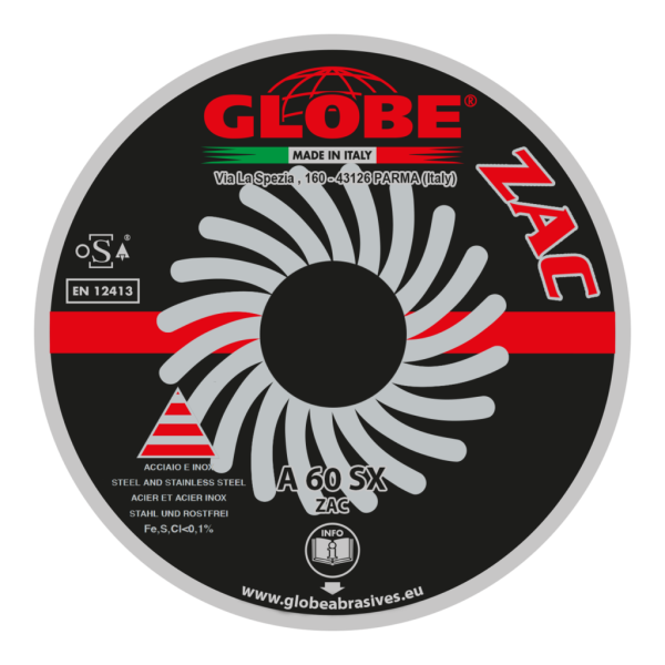 GLOBE ZAC A60SX PLUS Pjovimo diskas 230x2.0x22.2 nerūd. pl. 
